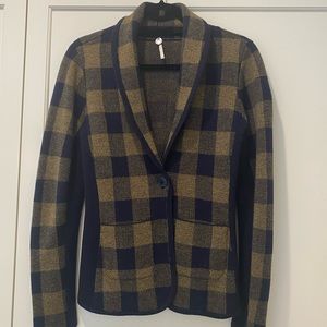 Margaret O’Leary Buffalo check sweater blazer